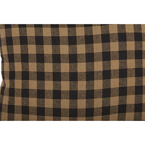 VHC Brands Black Check Standard Pillow Case Set of 2 21x30 Country