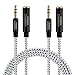 [2-Pack]3.5mm Headphone Extension Cable 0.9M,CableCreation 3 Feet 3.5mm Male to Female Stereo Audio Extension Cable Adapter with Gold Plated Connector,Black and White