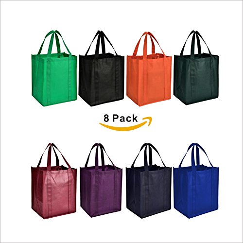 Fabric Shopping Bags. Reusable Reinforced Handle Grocery Tote Bag Large