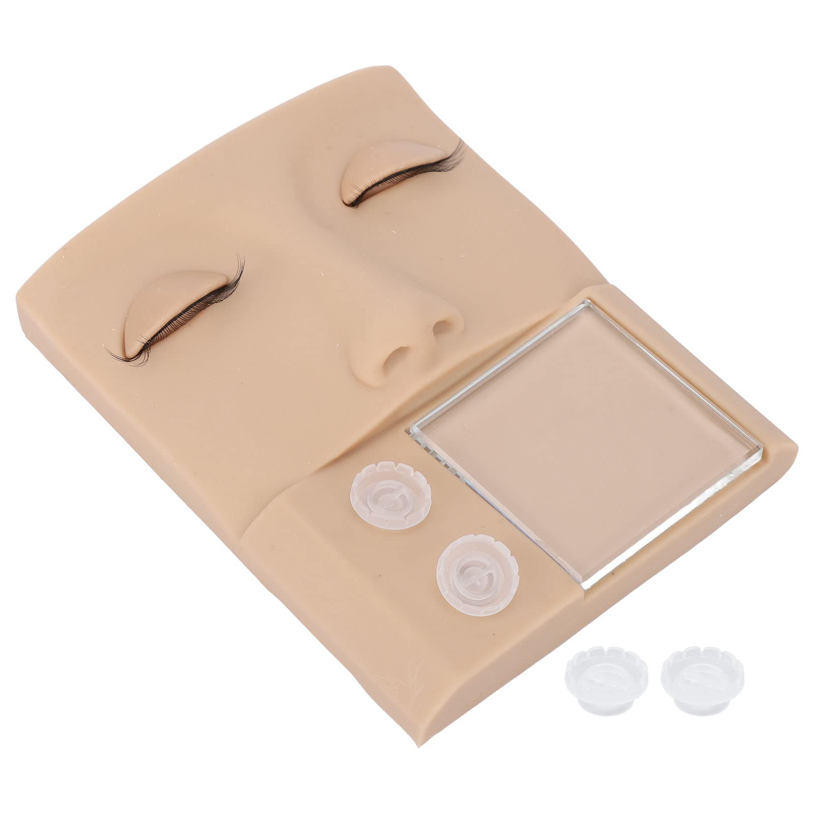 3 In 1 Replaceable Eyelids, Eyelash Extension Head Eyes Washable Simulation Silicone Eyelash Practice Face for Beginners