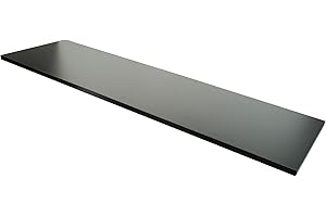 Econoco - Commercial Melamine Shelf - Fits Various Econoco Display Units - Wooden Shelf with Black Melamine Finish - Merchandise Display - Strong & Durable - 14”W x 48”L Shelf - Black - Pack of 4