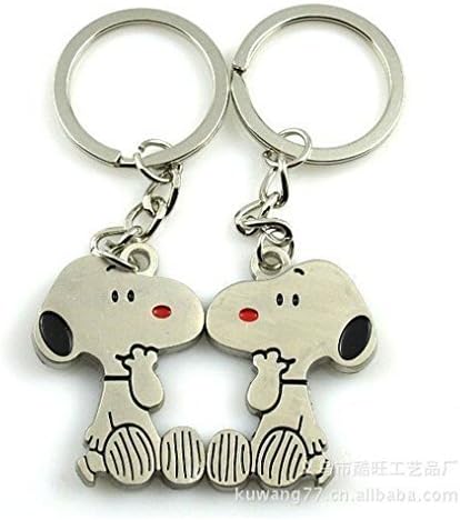 1 Pair I Love U Cute Snoopy Couple Keychain Love Key Chain Sweethearts Key Ring by Allscarf007