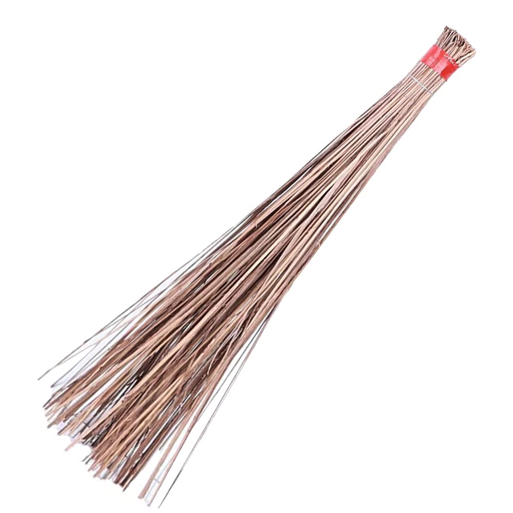 Photo 1 of 1 Piece of 32 inch Multi-Surface Sturdy Outdoor Authentic Coconut Leaf Broom Asian Heavy Duty Broom Thai Natural Coconut Leaf Broom (Country Rustic)