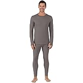 Cuddl Duds Mens Heavyweight Cold Weather Fleece Lined Thermal Set – Long Sleeve Shirt & Leggings – Lounge Sets for Men