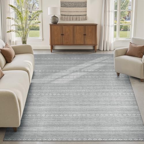 Area Rug 5x7 Carpet Rugs for Living Room Bedroom Boho Rug-Carpet Machine Washable Rugs for Bedroom Dining Room Living Room Rug Grey