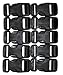 Quick Snap Buckles  Flat Side Plastic Buckles (10-Pack),  Black with Quick Release Mechanism- 1.25x2.65 Inches – Suitable for Crafts & DIY
