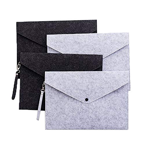 Luxury File Folders Letter Size - 4 Pcs of 13 Inch Document File Folder Portable Office File Storage A4 Felt File Folder