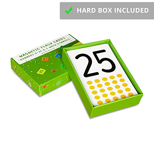 Magnetic Flash Cards - 41 Large Numbers 0-25 With Counting Dots And Symbols - Addition & Subtraction - For School Teachers, Parents - Early Learning of Kids, Teenagers and Adults, ESL