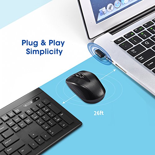 image for TOPELEK Wireless Keyboard and Mouse Combo, Wireless Mouse and Ultra Sl