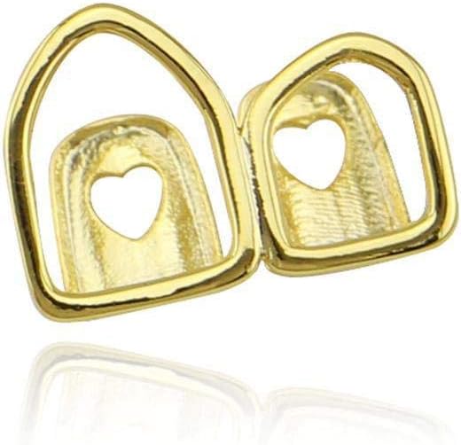 2 pcs Sliver Grillz Electroplate Hip-hop Punk Top Bottom Teeth Grills Caps for Cosplay Party Halloween Jewelry Accessory