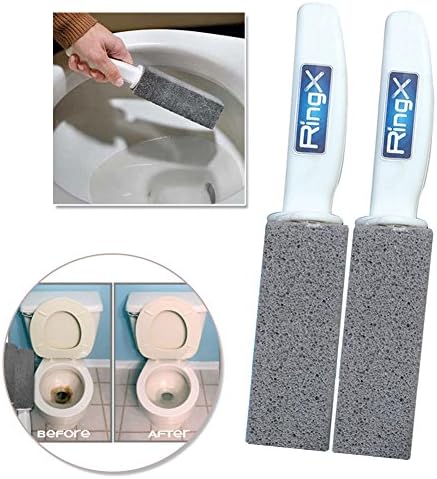 Gouptec 2PCS/LOT Ring Pumice Stoner Toilet Cleane Natural Pumice Stone Brush Pumice Stone Scouring Stick