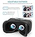 SILMIEN 3D VR Glasses Upgrade Replaceable Leather Patch Even for Near-Sighted Adjustable Pupil and Object Distance Separately Portable Virtual Reality Headset Movies and Games for iOS and Android