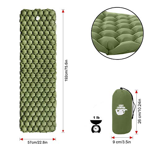 Legit Camping Sleeping Pad - Ultralight Camping Pad for Backpacking and Camping - Sleeping Mat That Holds The Air in for Longer Hours - Compact Camping Mat for Best Outdoor Sleep (Forest Green)