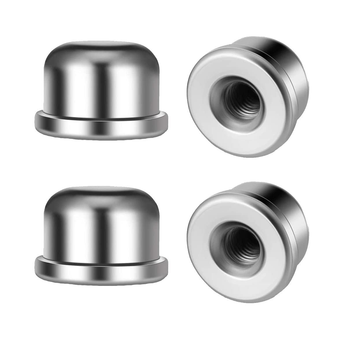 Photo 1 of RTNLIT 4pcs Nickel Lamp Finials Caps, Threaded 1/4-27 lamp Shade Screw Cap, 1/2 Inch Tall for Lamp Harp Tops