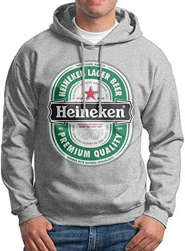 DAELA Men Hoodies Dutch Beer Logo Leisure Sweatshirt L Ash