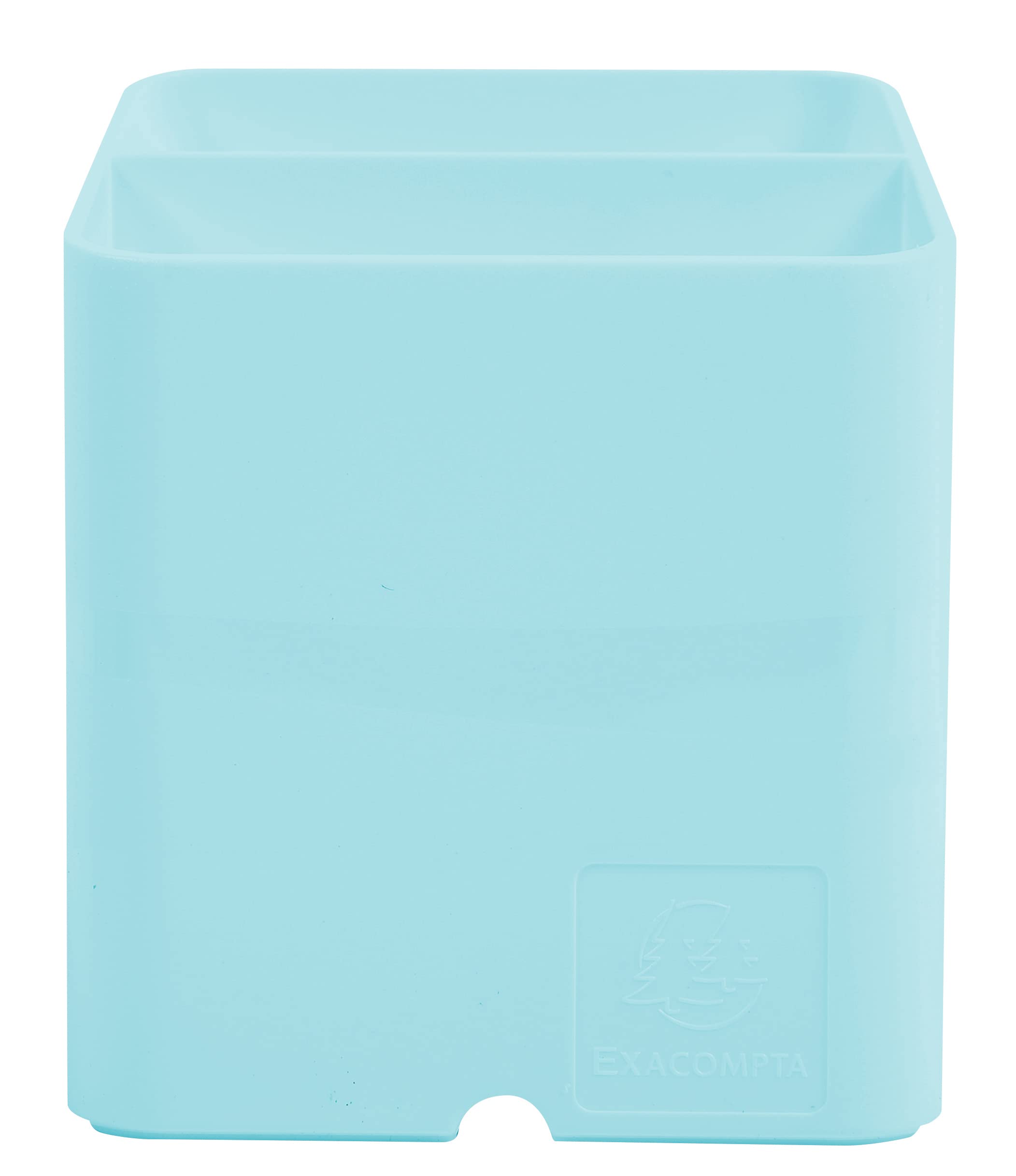 Exacompta - Ref. 67763D - Box of 10 PEN-CUBE Aquarel pencil holders - With 2 compartments of different sizes and heights - dimensions 7.4 x 7.4 x 9.3 cm - pastel green color