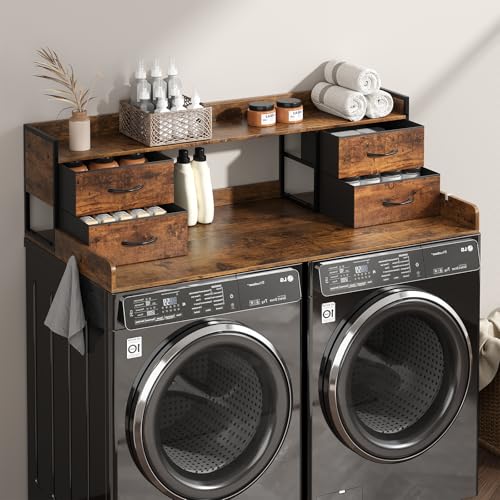 4 Drawers Washer Dryer Countertop with Shelf, 27.5