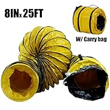 MOUNTO 25FT PVC Flexible Duct Hosing for Exhaust Fan (8inch)