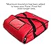 RUICHENXI Red Polyester Insulated Pizza/Food Delivery Bag 16? - 18? Professional Pizza Delivery Bag- Moisture Free- Holds Multi Pizza Boxes - Commercial Pizza Bag.