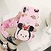 Soft TPU Pink Minnie Mouse Case with Charm Strap for iPhone X iPhoneX Wearable Smooth Ultra Slim Fit Disney Cartoon Tsum Tsum Protective Shockproof Cute Lovely Fashion Gift Girls Teens Kids Women
