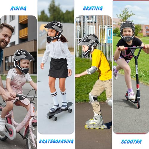 Lixada Full Face Helmet Children Detachable Sports Safety Helmet Bicycle Helmet Children Sports Helmet for Children Safety Helmet for Cycling Skating