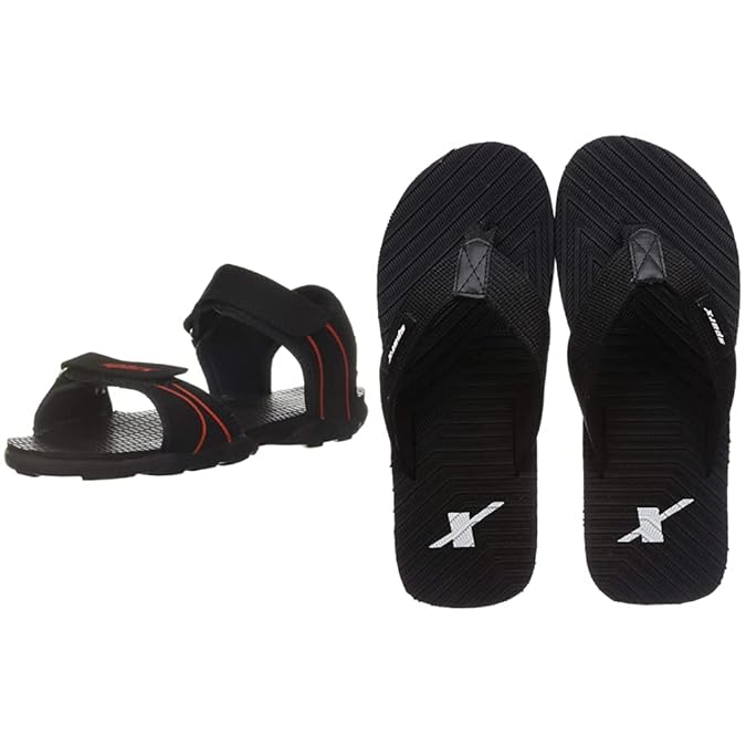 Buy Sparx Men's SS0703G Black Red Pu Sandal & Sparx Men Black/White