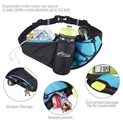 Hydration Running Belt by AIHOLES - Holds all iPhones Plus Accessories - with Expandable Water Bottle holder - Fits Large Water Bottle (Bottle Not Included) - Thumbnail 2