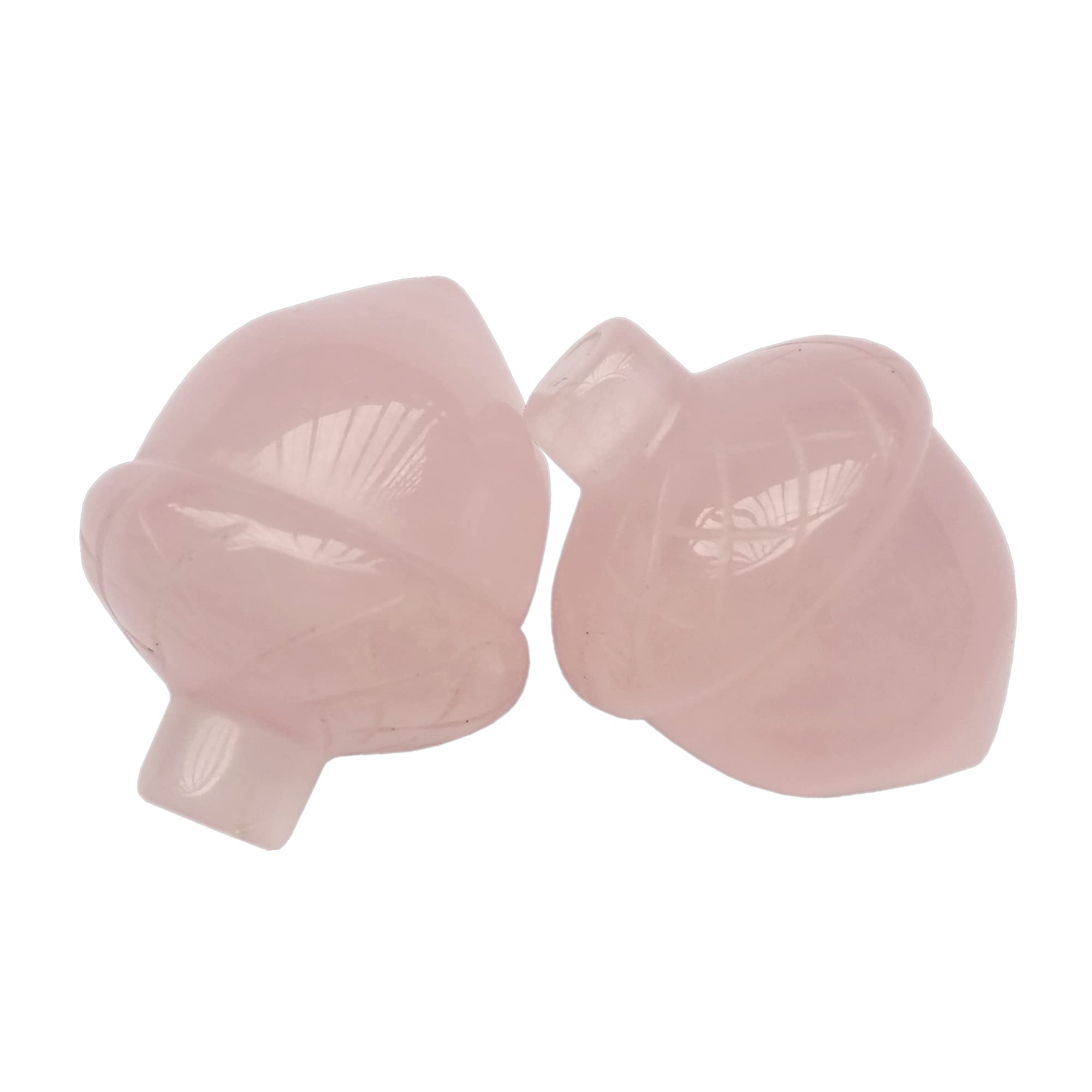 Manekieko 2 Pcs Natural Rose Quartz Pocket Hazelnut Figurine Decor Gemstone,25mm Reiki Balancing Crystal and Healing Palm Stones