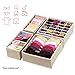 Magicfly Bra Organizer, Closet Undergarment Organizer for Drawer, Sturdy Collapsible Drawer Divider for Socks Panties Bra Ties Lingerie Drawer Organizer, Set of 4, Beige