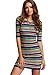 MakeMeChic Women's Casual Mini Vintage Print Sheath Party Dress