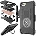 iPhone 6 case, Kaptron (TM) iPhone 6S hybrid dual layer combo armor defender protective case with kickstand and belt clip for iPhone 6S / 6 (Black)