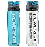 Powerade Chug Water Bottle 28 oz 2 Pack Clear/Blue