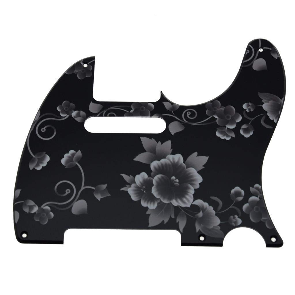 Dopro 5 Hole Vintage Tele Guitar 3D Printed plastic Pickguard Scratch Plate for USA/Mexican FD Telecaster Flower Pattern