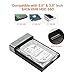 Alxum External Hard Disk Drive Enclosure Case, USB 3.0 to SATA HDD/SSD with Power Adapter for 3.5