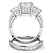 Sz 8 Sterling Silver 3 Carat Princess Cut Cubic Zirconia CZ Wedding Engagement Ring Set