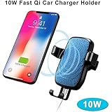 Wireless Car Charger Mount Car Charger Holder Gravity Car Mount Air Vent Phone Holder 10W Fast Qi for iPhone X, 8/8 Plus Samsung Galaxy S5/S6/S7/ S8/S9 Edge