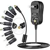 [Upgraded Version] SoulBay Universal AC/DC Adapter Multi-Voltage Regulated Switching Power Supply with 8 Selectable Adapter Plugs, for 3V to 12V Home Electronics - 2Amps Max