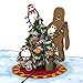Star Wars Chewie & Porgs Christmas Pop Up Card, 3D Card, Greeting Card