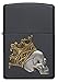 Zippo Skull with Crown Pocket Lighter, Black Matte