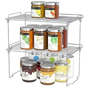 HapiRm-Cupboard-Organiser-Kitchen-Shelf-Organiser-Insert-Dish-and-Spice-Rack-Cupboard-Shelf-Stackable-for-Food-Kitchen-Accessories-and-Utensils-Made-of-Stainless-Steel-2-Pack HapiRm Kitchen Cupboard Organiser Shelf Organiser Kitchen Storage, Stackable Plate Organiser for Kitchen Cupboard…