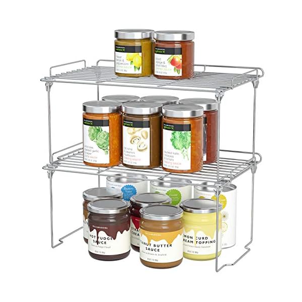 HapiRm-Cupboard-Organiser-Kitchen-Shelf-Organiser-Insert-Dish-and-Spice-Rack-Cupboard-Shelf-Stackable-for-Food-Kitchen-Accessories-and-Utensils-Made-of-Stainless-Steel-2-Pack HapiRm Kitchen Cupboard Organiser Shelf Organiser Kitchen Storage, Stackable Plate Organiser for Kitchen Cupboard…