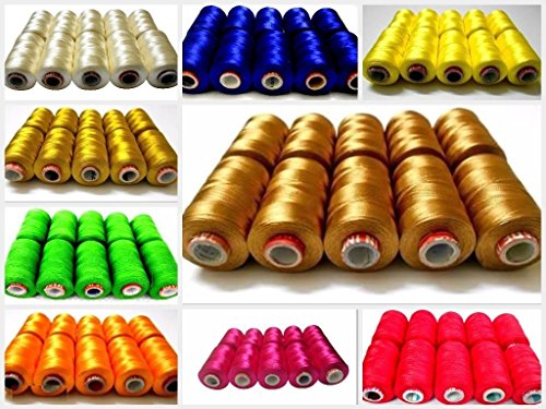 Goelx silk thread shiny and soft thread for jewelry making-tassel…