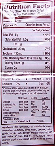 Fried Pork Rinds Hot and Spicy 24 bags (1.75oz each)