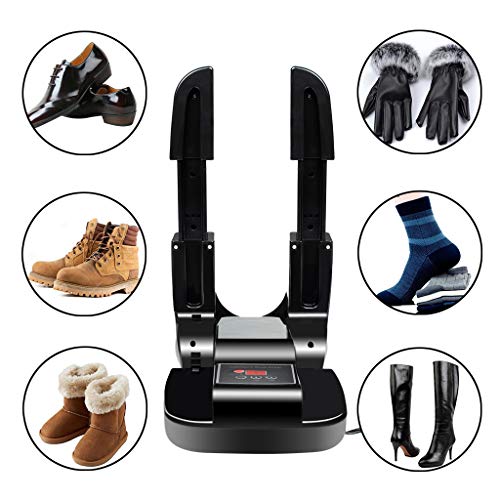 ewinever Electric Shoe Dryer Warmer,Portable Foldable Scalable Sterilizable Heater with Intelligent Timer for Shoes Boots Gloves Helmet Socks