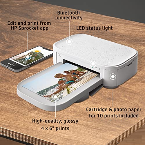 HP Sprocket Studio Plus WiFi Printer Wirelessly Prints 4x6” Photos