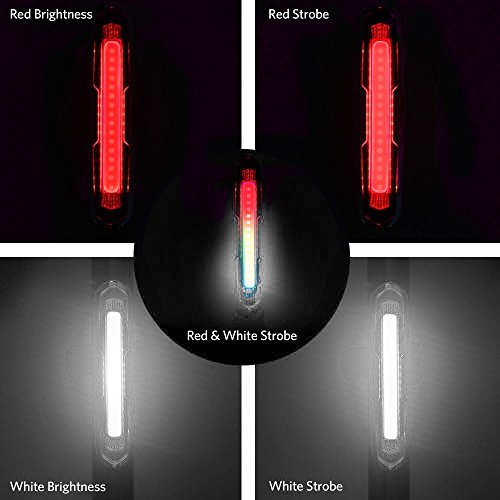 image for ThorFire Bike Light Red/White 5 Modes USB Rechargeable Bicycle Bike Ta