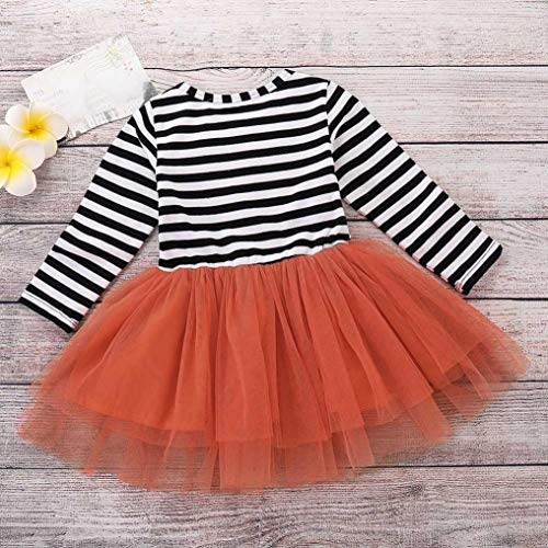 Boomboom Baby Girls Autumn Dress Pumpkin Ghost Infant Baby Girls Dresses Halloween Toddler Costume (18M, Multicolor 2)