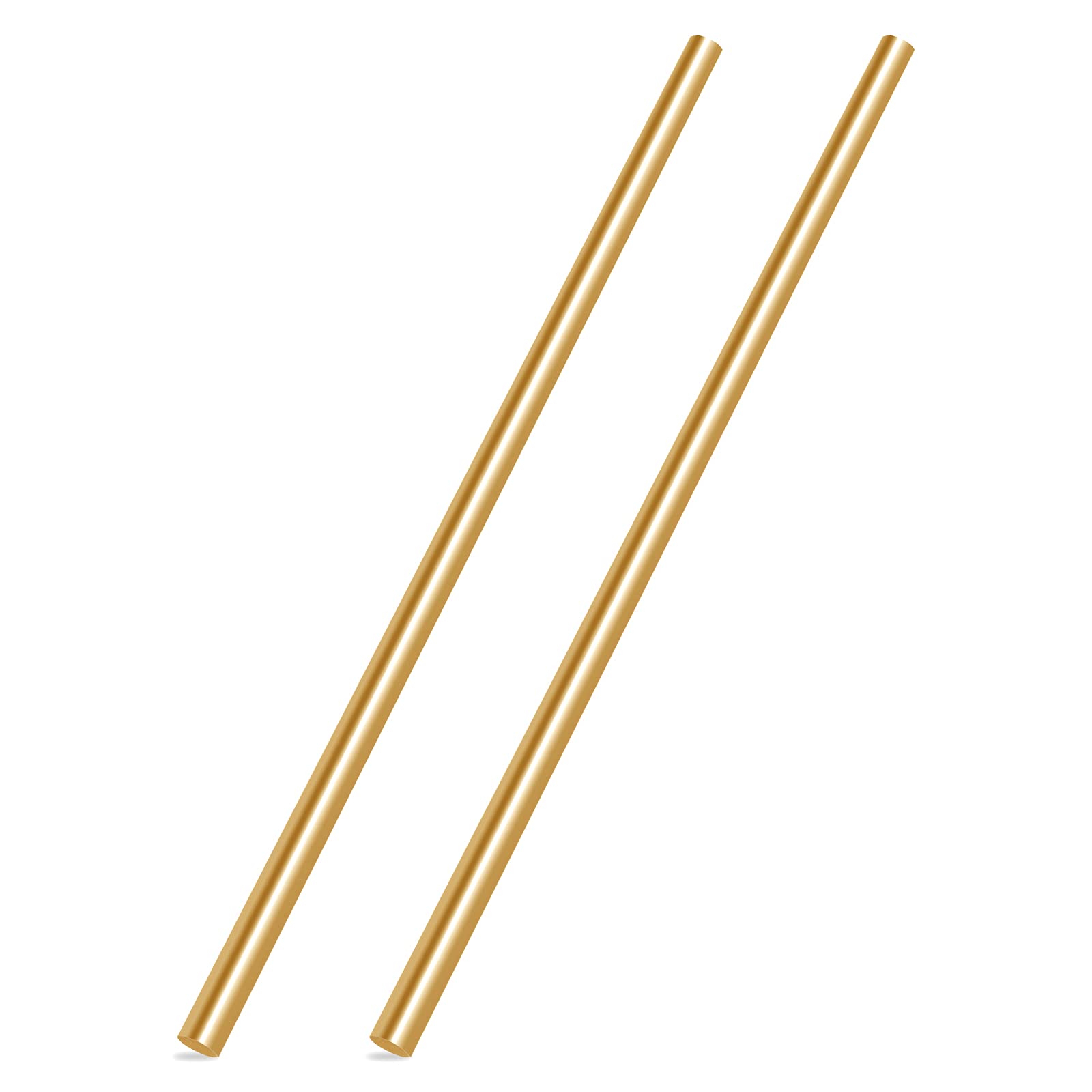 Wokape 2 Pieces High Quality Brass Solid Round Rod Lathe Bar Stock, 1/4 Inch in Diameter 14 Inches in Length