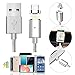 Magnetic Micro USB Cable, Nylon Braided Data Charger Charging Lead with Metal Plug LED Indicator Light for Samsung Galaxy S7/S7 Edge/S6/S6 Edge/S6 Edge+/S5/S4/S3/S2/Mini/Relay & Other Micro-USB Device