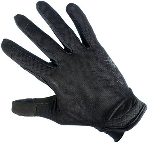 RightOn SIMPL Mountain Bike Gloves, Unisex Cycling Gloves, Full Finger MTB DH Downhill Off Road Gloves with Touch Recognition (Black/Black, M)